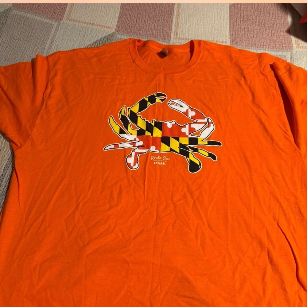 Men’s Vibrant Orange Maryland Crab Short Sleeve Tee 4x